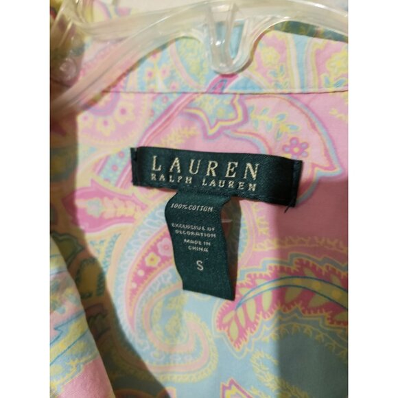 Lauren Ralph Lauren paisley print, 100% cotton sleep shirt, size small - Picture 3 of 5